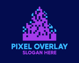 Pixel City Skyline logo design