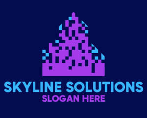 Skyline - Pixel City Skyline logo design