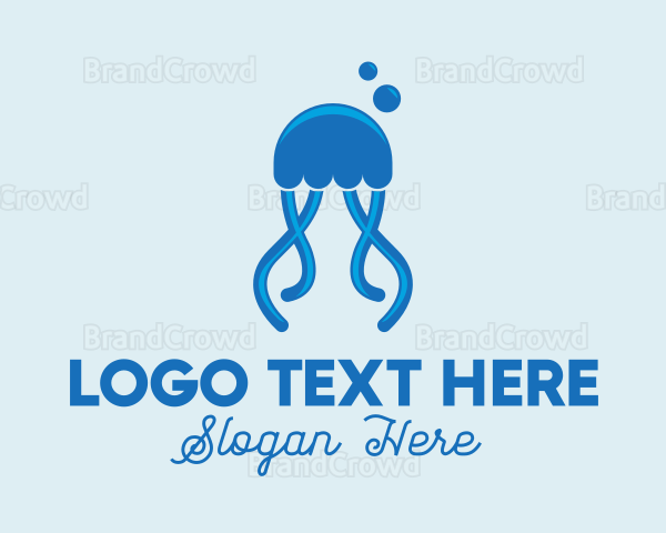 Ocean Blue Jellyfish Logo