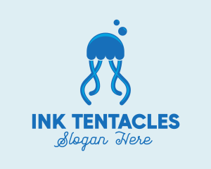 Tentacles - Ocean Blue Jellyfish logo design