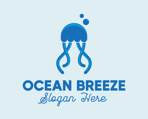 Ocean Blue Jellyfish logo design