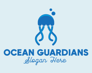 Ocean Blue Jellyfish logo design