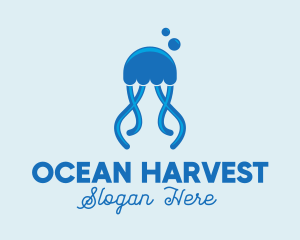 Ocean Blue Jellyfish logo design