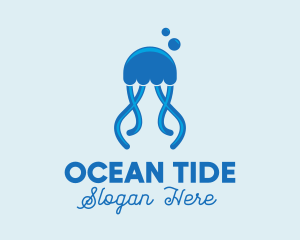 Ocean Blue Jellyfish logo design