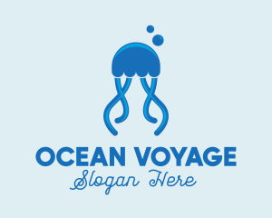 Ocean Blue Jellyfish logo design