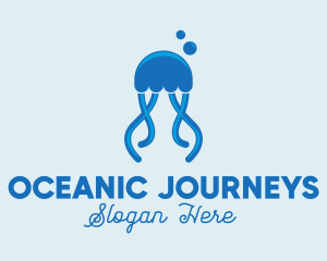 Ocean Blue Jellyfish logo design