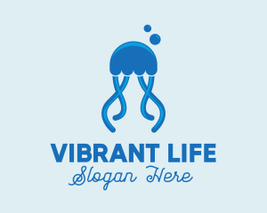 Ocean Blue Jellyfish logo design