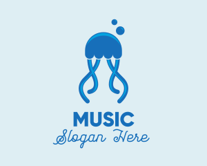 Ocean Fish - Ocean Blue Jellyfish logo design