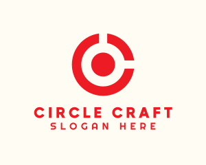 Target Circle Letter C logo design