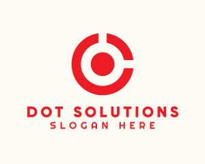 Dot - Target Circle Letter C logo design