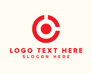 Yellow Circle - Target Circle Letter C logo design