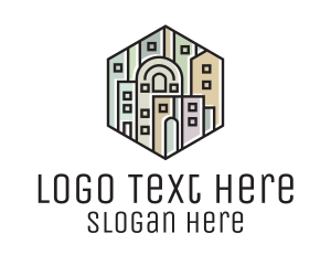 Buildings - City Skyline Hexagon logo design