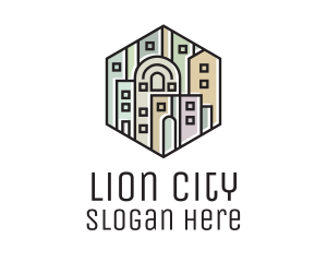 City Skyline Hexagon logo design