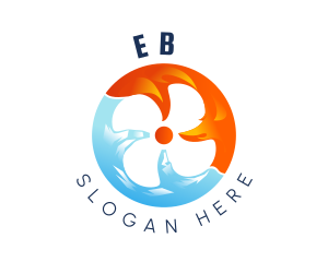 Propeller - Fire Ice Fan logo design