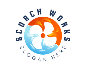 Scorch - Fire Ice Fan logo design