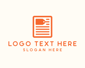 File - Shopping Tag Document logo design