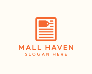 Shopping Tag Document logo design