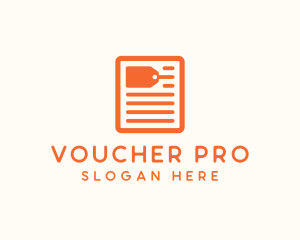 Voucher - Shopping Tag Document logo design