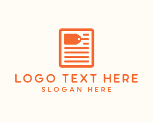 Voucher - Shopping Tag Document logo design