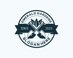 Landscaping Shovel Gardener logo design