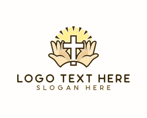 Pastor - Hand Cross Religion logo design