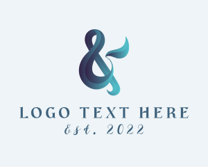 Calligraphy - Gradient Stylish Ampersand Lettering logo design