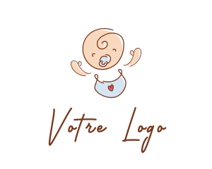 Childcare - Baby Bib Pacifier logo design