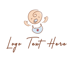Little - Baby Bib Pacifier logo design