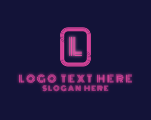 Led - Retro Neon Sign logo design