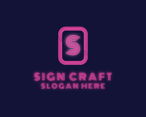 Retro Neon Sign logo design