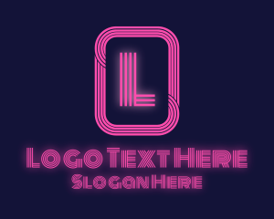 80s - Retro Neon Lettermark logo design