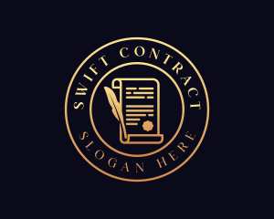 Contract - Quill Pen Notary Paper logo design