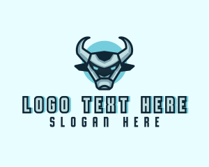 Game Streamer - Metal Bull Robot logo design