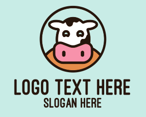 Bull - Happy Cow Dairy logo design