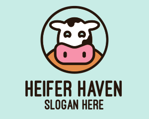 Heifer - Happy Cow Dairy logo design