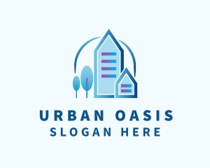 Downtown - Town Building Community logo design