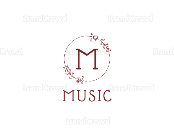 Maroon Floral Wreath Logo