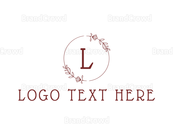 Maroon Floral Wreath Logo