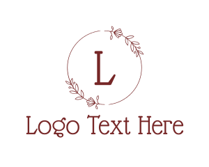 Maroon - Maroon Floral Wreath Lettermark logo design