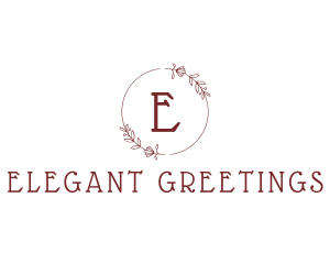 Maroon Floral Wreath  logo design