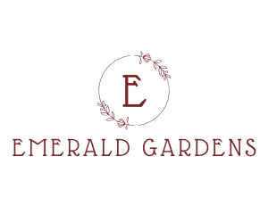 Maroon Floral Wreath  logo design