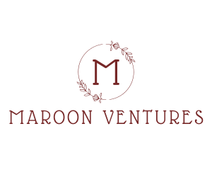 Maroon - Maroon Floral Wreath logo design