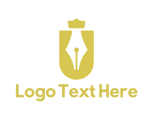 Gold Crown - Royal Letter U logo design