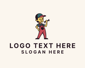 Mascot - Wrench Mechanic Guy logo design