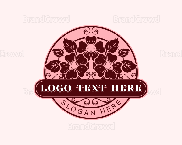 Wild Rose Flower Logo