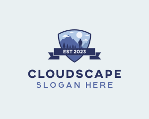 Clouds - Mountain Travel Shield logo design