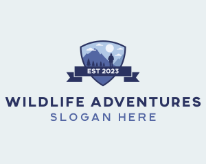 Mountain Travel Shield logo design