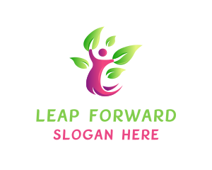 Jumping - Wellness Leaves Spa logo design