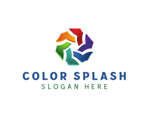 Colorful Radial Spin logo design