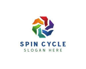Spinning - Colorful Radial Spin logo design